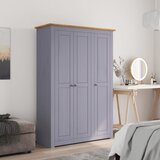 vidaXL garderobna omara s 3 vrati siva 118x50x171,5 cm borovina panama | Shoptok.si