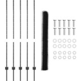vidaXL Ograjni stebri 10 kosov U-kanal siva 140 cm jeklo, šesterokotna ograja siva 1,4x10 m jeklo | Shoptok.si