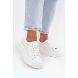 EVENTO Leather Sneakers On Chunky Platform White Sylvessa | shoptok.hr