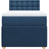 vidaXL Box spring postelja z vzmetnico modra 90x190 cm blago, (21291539) | Shoptok.si