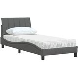Krevet s madracem Hanko tamnosivi 90 x 190 cm od tkanine | Eponuda.ba