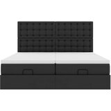  Otomanski okvir kreveta s madracima crni 200x200cm umjetna koža | shoptok.hr