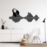 Wallxpert metalni zidni ukras 5384, zvučni talas sa slušalicama, 75 x 36 cm, crni | Eponuda.com