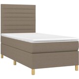  box spring s madracem LED smeđesivi 80 x 200 cm tkanina | shoptok.hr