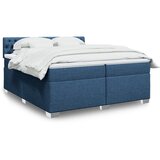  Krevet s oprugama i madracem plavi 200 x 200 cm od tkanine | shoptok.hr