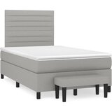 vidaXL Krevet s oprugama i madracem svjetlosivi 120x190 cm od tkanine | shoptok.hr