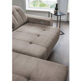 Livetastic KOTNA SEDEŽNA GARNITURA, rebrasti žamet sivorjava | Shoptok.si