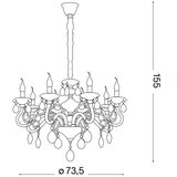 Ideal Lux Luster na lancu NEGRESCO 8xE14/28W/230V prečnik 73,5 cm zlatni Slike