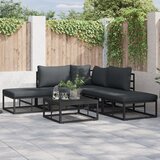 vidaXL Vrtna sedežna garnitura 5 pcs Črna 211.5 x 211.5 x 71 cm | Shoptok.si