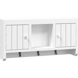 Ormarić za ključeve bijeli 40 x 8,5 x 20 cm od drva i čelika | Eponuda.com