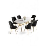 Hanah home Set trpezarijskog stola i stolica (7 delova) Lena White Marble Gold Black | Eponuda.com