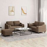 vidaXL 3-dijelni set sofa s jastucima smeđi od tkanine Cijene