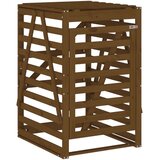 vidaXL Lopa za smetnjak medeno rjava 84x90x128,5 cm trdna borovina | Shoptok.si