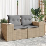 Maison Chic Vrtni kavč - Zunanji kavč z blazinami 2-sedežni bež poli ratan, (22044029) | Shoptok.si