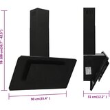  Zidna napa 90 cm od nehrđajućeg čelika i kaljenog stakla crna | shoptok.hr