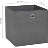 vidaXL Škatle 4 kosi netkano blago 28x28x28 cm sive | Shoptok.si