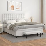  The Living Store Box spring postelja z vzmetnico bel 160x200 cm umetno usnje - Box Spring Postelja, (21519555) | Shoptok.si