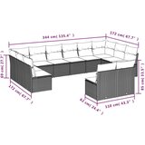 vidaXL 12-dijelni set vrtnih sofa od poliratana s jastucima crni | shoptok.hr