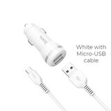 Hoco avtopolnilec Z27 2,4 a s kablom 1m microusb - bel | Shoptok.si