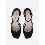 GOODIN Black suede heeled sandals | Shoptok.si