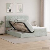  Krevet s od storage s pohranom Svjetlosiva 200 x 200 cm Baršun | shoptok.hr