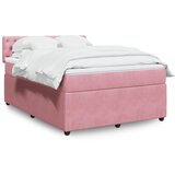 vidaXL Box spring postelja z vzmetnico roza 140x190 cm žamet | Shoptok.si