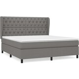 Box spring postelja z vzmetnico temno siva 160x200 cm blago, (20788914) | Shoptok.si