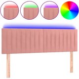 Maison Chic led posteljno vzglavje - vzglavna omarica - nočna omarica roza 144x5x78/88 cm žamet, (21707282) | Shoptok.si