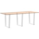  Noge jedilne mize V-oblike 3 kosi bele 70x(72-73,3) cm jeklo | Shoptok.si