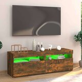 TV ormarić s LED svjetlima boja dimljenog hrasta 120x35x40 cm | shoptok.hr