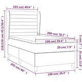vidaXL Box spring postelja z vzmetnico temno siva 100x200 cm blago | Shoptok.si