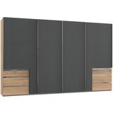 MID.YOU omara z drsnimi vrati, barve grafita, barve hrasta | Shoptok.si