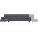  Kutna garnitura na razvlačenje tamnosiva 271x140x70 cm baršun | shoptok.hr