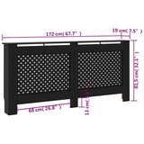 vidaXL Pokrov za radiator črn 172x19x81,5 cm mediapan, (20769823) | Shoptok.si