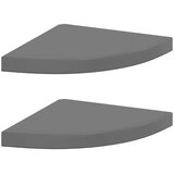  Plutajuće kutne police 2 kom sjajne sive 35 x 35 x 3,8 cm MDF | shoptok.hr