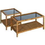 Ixia Mizica s stekleno mizno ploščo v naravni barvi 40x90 cm – | Shoptok.si