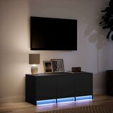 TV ormarić s LED svjetlima crni 97x34x40 cm konstruirano drvo | shoptok.hr