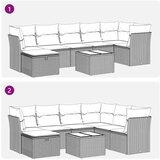 vidaXL 8-dijelni set vrtnih sofa s jastucima smeđi od poliratana | shoptok.hr
