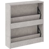 Ormarić za cipele s ogledalom 2 razine boja betona 63x17x67 cm | shoptok.hr
