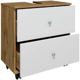 MID.YOU Omarica Za Pod Umivalnik Nilosi L, Bela, Barva Hrasta | Shoptok.si