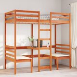  Okvir kreveta na kat sa stolom i stolicama 75x190 cm borovina | shoptok.hr