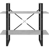 Ormarić za knjige s 2 razine boja betona 80 x 30 x 70 cm drveni | shoptok.hr