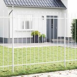  Vrtna Ograda 8 pcs Bijelo 13,6 x 1,5 m Čelik s prahom | Shoptok.si