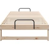  Krevetna konstrukcija Smeđa 100 x 220 cm Čvrsto borovo drvo | shoptok.hr