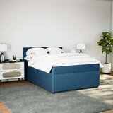 vidaXL Box spring postelja z vzmetnico modra 160x200 cm žamet | Shoptok.si
