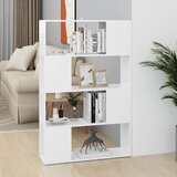 vidaXL Knjižna omara za razdelitev prostora bela 80x24x124,5 cm Cene