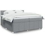 Maison Chic Box spring postelja - Vzmetna postelja z vzmetnico svetlo siva 200x200 cm blago SL18296, (21894248) | Shoptok.si