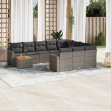 vidaXL 11-dijelni set vrtnih sofa od poliratana s jastucima sivi | shoptok.hr