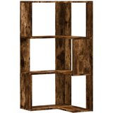  The Living Store Kotna knjižna omara 3-nadstropna dimljeni hrast 50x50x102 cm - Kotna Knjižna Omara, (21497190) | Shoptok.si