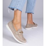 Gemre Cream eco-suede loafers with rhinestones Minilla | Shoptok.si